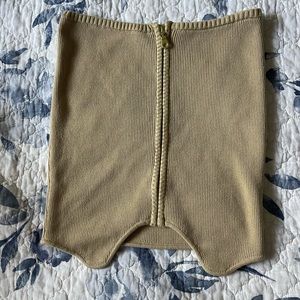 Urban Outfitters Beige Zip up Tube Top